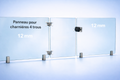 Panneau pour charnières (4 trous) - verre trempé 1/2 po (12 mm), 34 po de hauteur