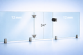 Porte en verre trempé (10 mm) 34 pouces de hauteur– 6 trous