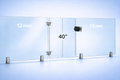 Porte en verre trempé (10 mm) 40 pouces de hauteur– 6 trous